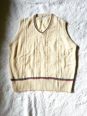 La Camicia Cream Knit Sweater - Soft Acrylic Tennis Preppy